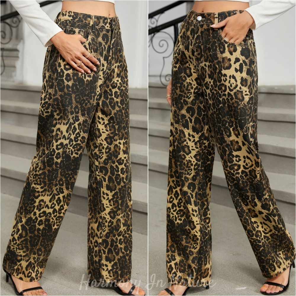 Fierce Mood Leopard Print Jeans - Picture 3 of 10